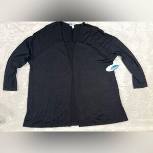 Black Open-Front Cardigan